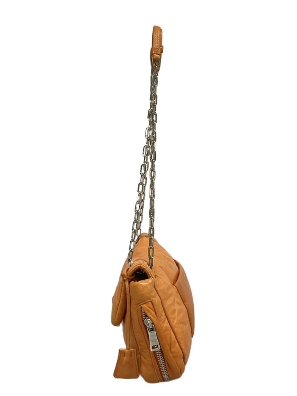 PRADA Nappa Bomber BR5024 Orange Leather Shoulder Bag - Picture 4 of 15